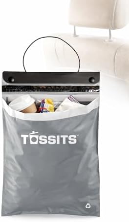 Tossits Recycled Disposable Car Trash Bags – Leakproof, Smell Proof Hanging by Tossits