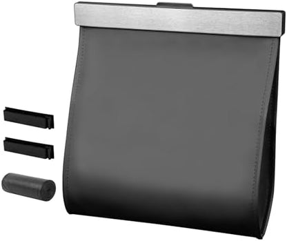 Leather Car Trash Can with Smart LED Light & Magnetic Closure by Cozilo
