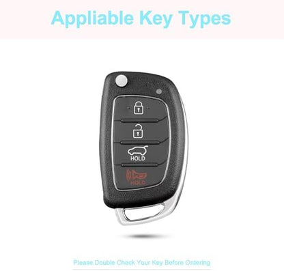 for Hyundai Key Fob Cover with Keychain, 4 Buttons - Image 3
