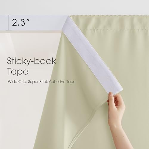 NICETOWN Gazebo Curtains Windproof Adhesive Top W84xL84 Light Beige - Image 2