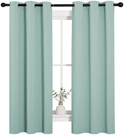 NICETOWN Kitchen Curtain Panels Blackout, 1 Pair, 34 by 63-inch - Image 2