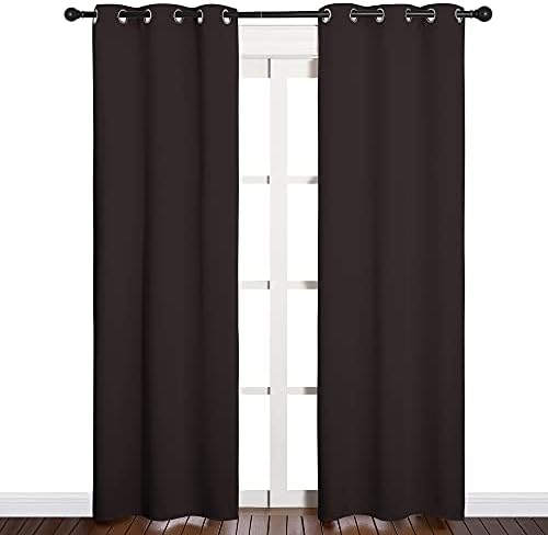 NICETOWN Thermal Curtains, 2 Panels, 34 x 84-inch, Toffee Brown by NICETOWN