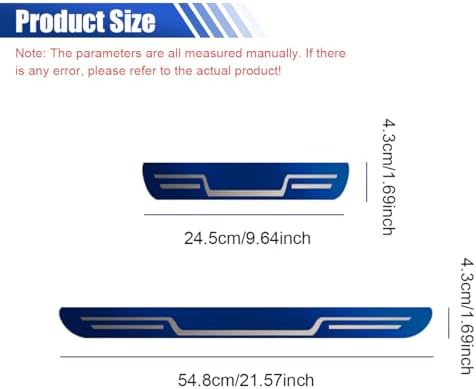 Craedli 4PCS Car Door Sill Protector Sticker, Stainless Steel Auto Door Edge - Image 2