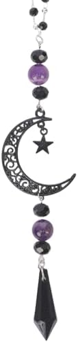 Black Moon Witchy Car Mirror Charm Crystal Hanging Ornament by LuneClat