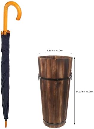 PRETYZOOM Wooden Umbrella Stand Umbrella Storage Stand - Image 2