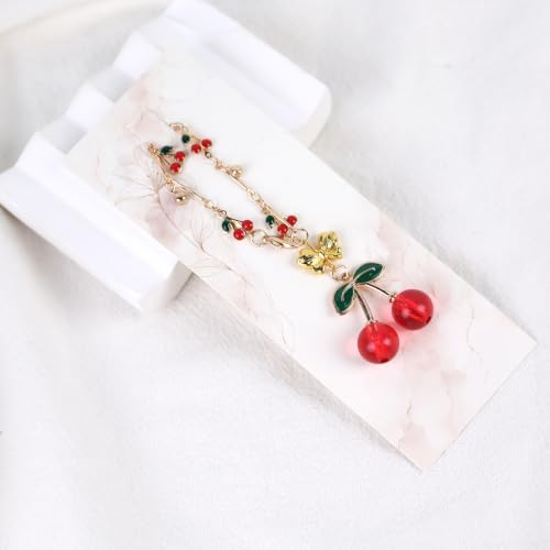 Cherry Tassel Car Charm, Rear View Mirror Pendant - Image 4