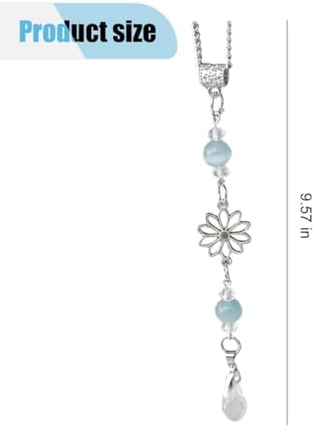 Flower Car Rear View Mirror Pendant, Bling Crystal Car Interior Decoration - Image 2