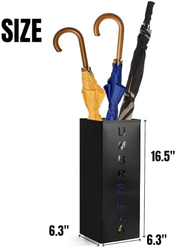 Hiceeden Square Metal Umbrella Holder, Free Standing Umbrella Rack Stand - Image 2