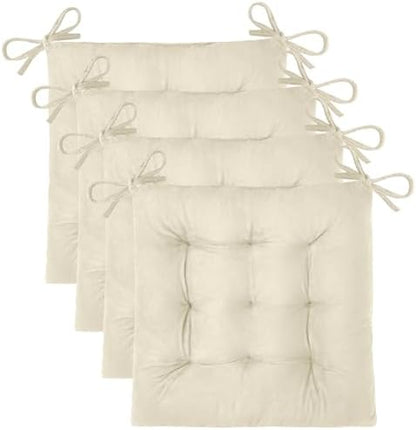 OVOV 4 Pack Chair Cushions for Dining Chairs 15.5"x15.5" Cream by OVOV