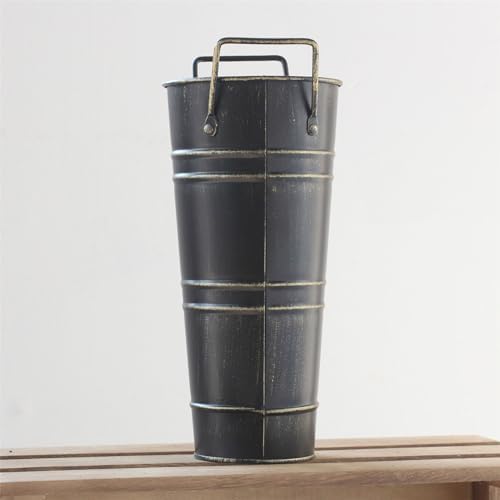 Metal Flower Storage Bucket Vintage Stand Holder - Image 7