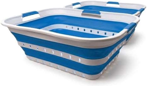 SAMMART 42L Collapsible Plastic Laundry Basket by SAMMART