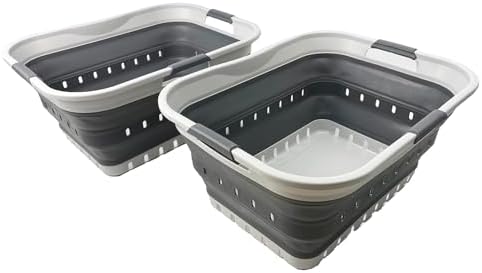 SAMMART 42L Collapsible Plastic Laundry Basket by SAMMART