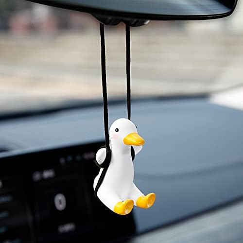 YGMONER Cute Swinging Duck Car Rear View Mirror Hanging Accessories Funny Car by YGMONER