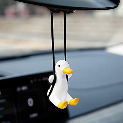 YGMONER Cute Swinging Duck Car Rear View Mirror Hanging Accessories Funny Car by YGMONER