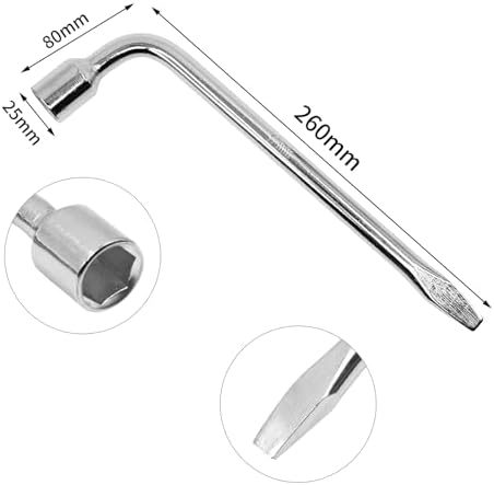 Car Spare Tire Lug Wrench for Jack 17mm/0.67" L Type Hexagon Slotted End Socket - Image 2