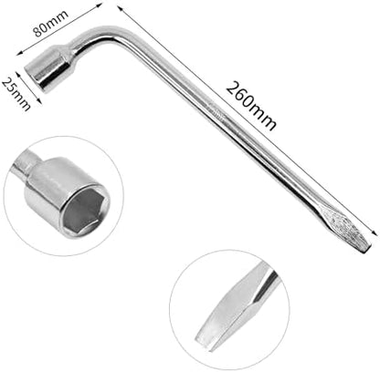 Car Spare Tire Lug Wrench for Jack 17mm/0.67" L Type Hexagon Slotted End Socket - Image 2