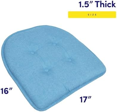 Sweet Home Collection Chair Cushion Memory Foam Pads Tufted Slip Non Skid - Image 2