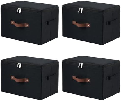 4PCS Storage Bins with Zipper Lids Decorative Lidded Basket Box by VinneGenzz