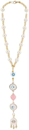 Evil Eye Car Hanging Ornament Heart Evil Eye Rear View Mirror Car Charm by DELORIGIN
