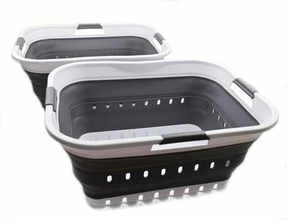 SAMMART 42L Collapsible Plastic Laundry Basket by SAMMART