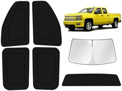 KUST Car Window Shades for Chevrolet Silverado 1500 2014-2017 2018 2019 by KUST