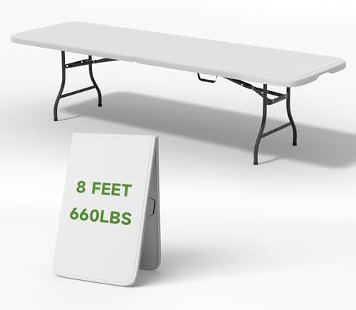 8ft Heavy Duty Folding Table - 660lb Capacity by OrtusCollective