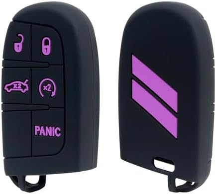 Key Fob Cover for Dodge Accessories 5 Button Key Fob Case by REMOCH