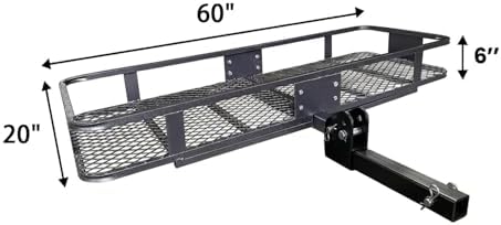 Hitch Cargo Carrier, 500lb Capacity, Galvanized Steel, Stabilizer and Cargo Net - Image 2