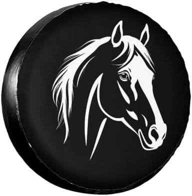 Black Horse Spare Tire Cover for Rv SUV, Funny Waterproof Wheel Protectors by TZBVTAU