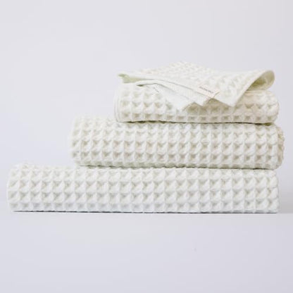 Luxury Organic Japanese Cotton Waffle Bath Towel | Thick, Quick Dry Bathroom by KOSMU