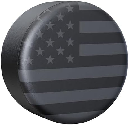 Moonet 18" American Flag Spare Tire Cover Black-White by Moonet