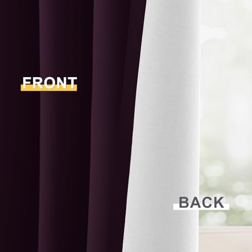 Yakamok Dark Purple 100% Blackout Curtains 84 Inches Long 50" Wide 2 Panels - Image 6