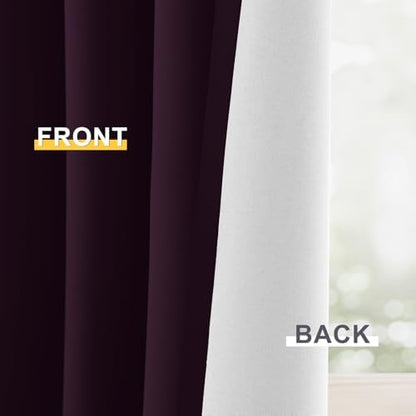 Yakamok Dark Purple 100% Blackout Curtains 84 Inches Long 50" Wide 2 Panels - Image 6