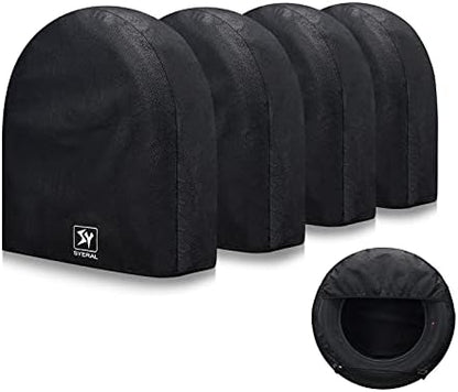 SYERAL Tire Covers Set of 4, Upgraded 5 Layer Nonwoven RV Wheel Covers by SYERAL