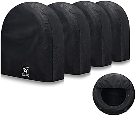 SYERAL Tire Covers Set of 4, Upgraded 5 Layer Nonwoven RV Wheel Covers by SYERAL