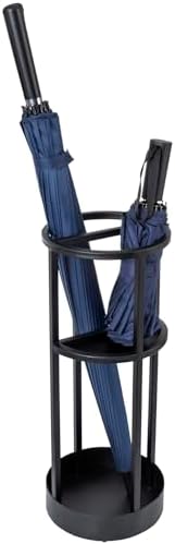 MyGift 20 Inch Tall Modern Round Matte Black Metal Freestanding Entryway by MyGiftHome