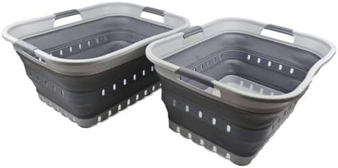 SAMMART 42L Collapsible Plastic Laundry Basket by SAMMART