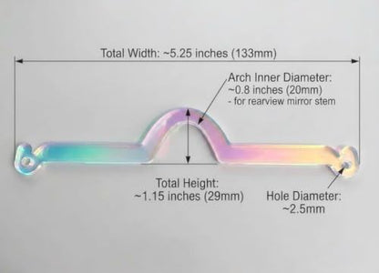Set of 10 Rearview Mirror Charm Hanger Blanks, Acrylic Car Ornament Hooks - Image 2