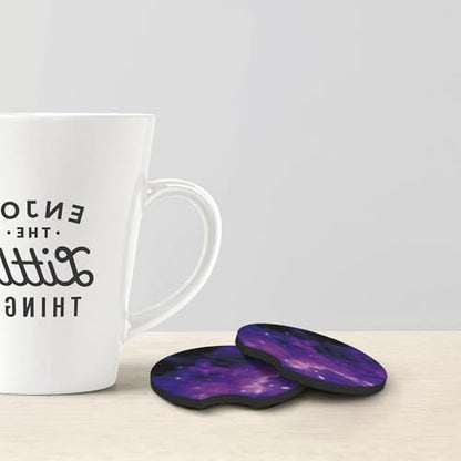Starry Sky Purple 3Pc car Set: Steering Wheel Cover 15in + 2 Cup Coasters - Image 7