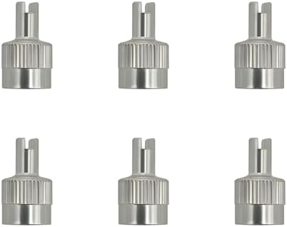 6 PCS Tire Valve Stem Caps, Nickel-Plated Metal Tyre Dust Caps by Unknown
