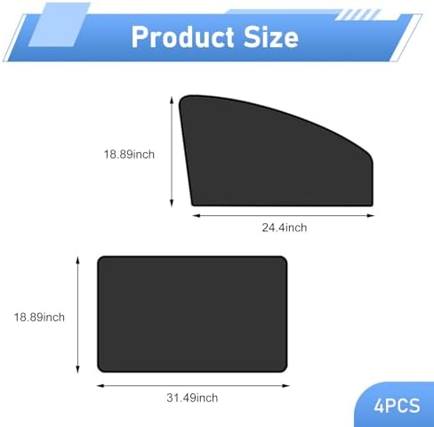 4 PCS Car Side Window Sun Shades, Heat Insulation & Sun Blocking Shade - Image 2
