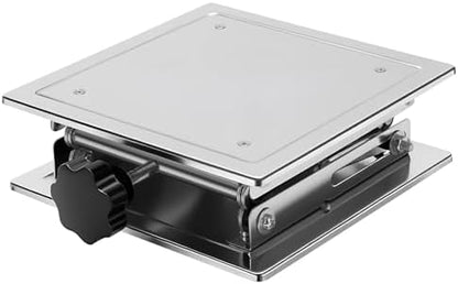 Stainless Steel Scissor Jack, 200x200mm Platform - 15kg Capacity Adjustable Lift by Unknown