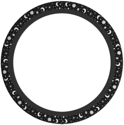 Black and White Star Moon Steering Wheel Covers Non Slip Neoprene Steering - Image 5
