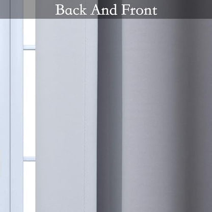 SimpleHome Ombre Black to Grey White Curtains - Image 6