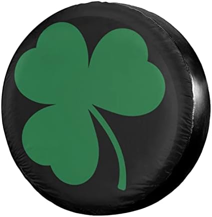 Green Irish Shamrock Spare Tire Cover Dust-Proof Wheel Tire Cover Fit Trailer by Foruidea