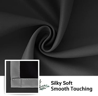 SimpleHome 100% Blackout Ombre Bedroom Curtains Black and Greyish White - Image 7