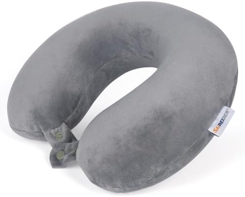 SAIREIDER Travel Pillows for Sleeping Airplane 100% Pure Memory Foam Neck by SAIREIDER