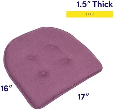 Sweet Home Collection Chair Cushion Memory Foam Pads Tufted Slip Non Skid - Image 2