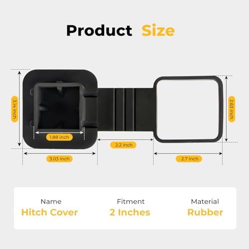 BougeRV 2 Inch Trailer Hitch Cover, Tow Tube Plug Insert Cap, 1 Pack - Image 4