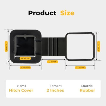 BougeRV 2 Inch Trailer Hitch Cover, Tow Tube Plug Insert Cap, 1 Pack - Image 4